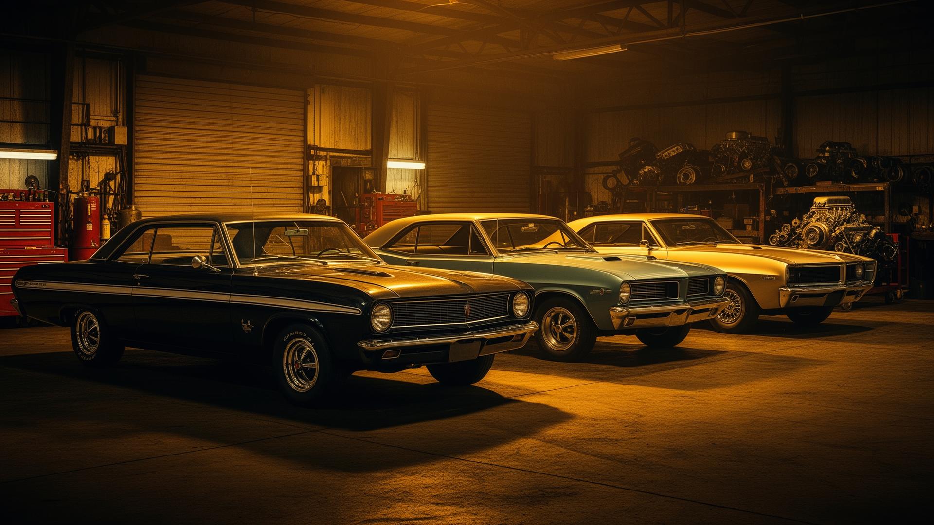 Classic American muscle cars